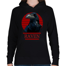 PRINTFASHION Raven - Női kapucnis pulóver - Fekete