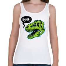 PRINTFASHION Rawr - Dinoszaurusz koponya - Női atléta - Fehér női trikó