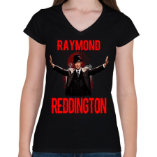 PRINTFASHION RAYMOND REDDINGTON - Női V-nyakú póló - Fekete női póló
