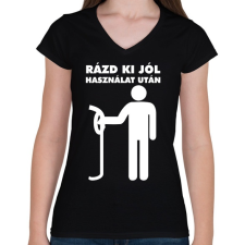 PRINTFASHION Rázd ki jól! - Női V-nyakú póló - Fekete női póló