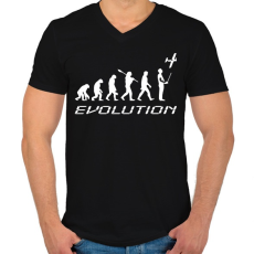 PRINTFASHION RC Evolúció fehér - Férfi V-nyakú póló - Fekete