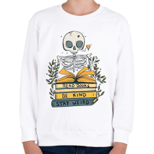 PRINTFASHION Read books Be kind Stay weird - Gyerek pulóver - Fehér gyerek pulóver, kardigán