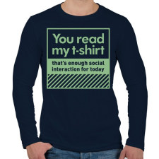 PRINTFASHION Read my t-shirt - Férfi hosszú ujjú póló - Sötétkék férfi póló