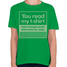 PRINTFASHION Read my t-shirt - Gyerek póló - Zöld gyerek póló
