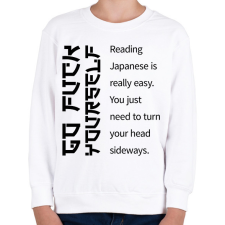 PRINTFASHION Reading Japanese is really easy  - Gyerek pulóver - Fehér gyerek pulóver, kardigán