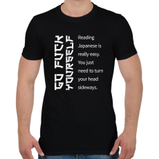 PRINTFASHION Reading Japanese is really easy - white - Férfi póló - Fekete