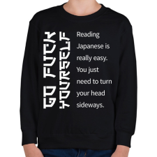 PRINTFASHION Reading Japanese is really easy - white - Gyerek pulóver - Fekete gyerek pulóver, kardigán