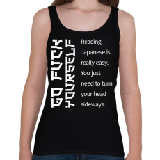 PRINTFASHION Reading Japanese is really easy - white - Női atléta - Fekete