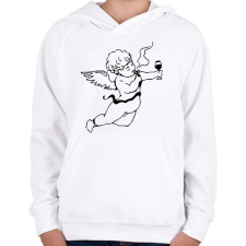 PRINTFASHION Real Cupido - Gyerek kapucnis pulóver - Fehér gyerek pulóver, kardigán
