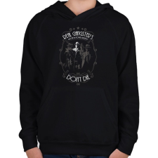 PRINTFASHION Real Gangster's Don't Die - Gyerek kapucnis pulóver - Fekete gyerek pulóver, kardigán