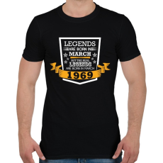 PRINTFASHION Real legends are born in March 1969 - Férfi póló - Fekete