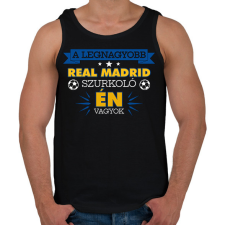 PRINTFASHION Real Madrid szurkoló - Férfi atléta - Fekete atléta, trikó