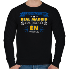 PRINTFASHION Real Madrid szurkoló - Férfi pulóver - Fekete férfi pulóver, kardigán