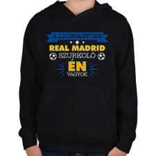 PRINTFASHION Real Madrid szurkoló - Gyerek kapucnis pulóver - Fekete gyerek pulóver, kardigán