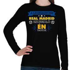 PRINTFASHION Real Madrid szurkoló - Női hosszú ujjú póló - Fekete női póló