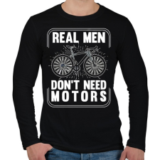 PRINTFASHION Real men - Férfi hosszú ujjú póló - Fekete férfi póló