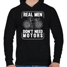 PRINTFASHION Real men - Férfi kapucnis pulóver - Fekete