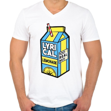 PRINTFASHION Real Music - Férfi V-nyakú póló - Fehér férfi póló