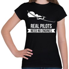 PRINTFASHION Real pilots - Női póló - Fekete