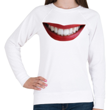 PRINTFASHION Real smile - Női pulóver - Fehér női pulóver, kardigán