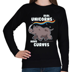 PRINTFASHION Real Unicorns - Női pulóver - Fekete