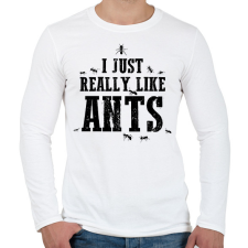 PRINTFASHION Really like ants - Férfi hosszú ujjú póló - Fehér férfi póló