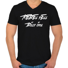 PRINTFASHION REBEL YELL 2 - Férfi V-nyakú póló - Fekete férfi póló