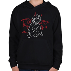 PRINTFASHION red&black 2 - Gyerek kapucnis pulóver - Fekete