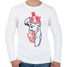 PRINTFASHION red&black 5 - Férfi hosszú ujjú póló - Fehér férfi póló