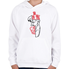 PRINTFASHION red&black 5 - Gyerek kapucnis pulóver - Fehér