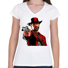 PRINTFASHION red dead redemption 2 - Női V-nyakú póló - Fehér női póló