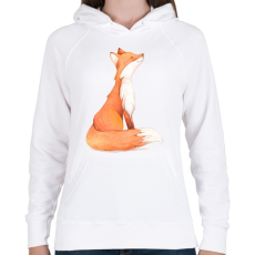 PRINTFASHION Red Fox - Női kapucnis pulóver - Fehér