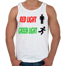 PRINTFASHION Red light - Green light - Férfi atléta - Fehér atléta, trikó