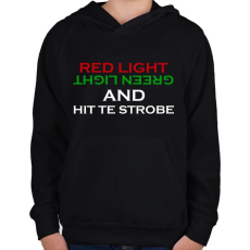 PRINTFASHION Red light - Green light - Gyerek kapucnis pulóver - Fekete
