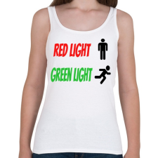 PRINTFASHION Red light - Green light - Női atléta - Fehér női trikó