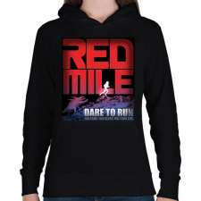 PRINTFASHION Red Mile - Női kapucnis pulóver - Fekete női pulóver, kardigán