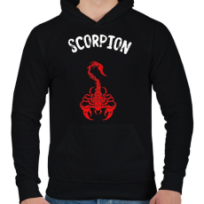 PRINTFASHION red scorpion - Férfi kapucnis pulóver - Fekete