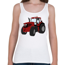PRINTFASHION Red traktor - Női atléta - Fehér női trikó