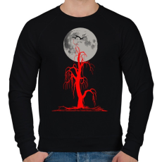 PRINTFASHION red tree and moon - Férfi pulóver - Fekete