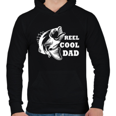 PRINTFASHION Reel Cool Dad  - Férfi kapucnis pulóver - Fekete