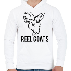 PRINTFASHION Reel Goats - Férfi kapucnis pulóver - Fehér