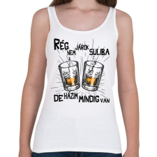 PRINTFASHION Rég nem járok suliba de házim mindig van  - Női atléta - Fehér női trikó