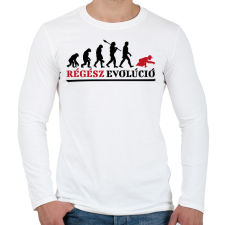 PRINTFASHION Régész evolúció - Férfi hosszú ujjú póló - Fehér férfi póló