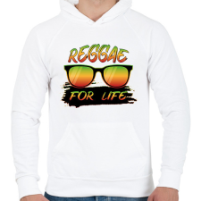 PRINTFASHION Reggae for life - Férfi kapucnis pulóver - Fehér férfi pulóver, kardigán