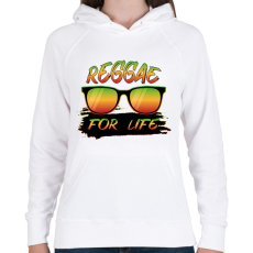 PRINTFASHION Reggae for life - Női kapucnis pulóver - Fehér