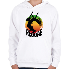 PRINTFASHION Reggae gitáros - Gyerek kapucnis pulóver - Fehér