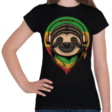 PRINTFASHION Reggae lajhár - Női póló - Fekete női póló
