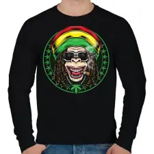 PRINTFASHION Reggae majom - Férfi pulóver - Fekete férfi pulóver, kardigán