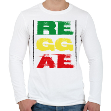 PRINTFASHION Reggae music - Férfi hosszú ujjú póló - Fehér férfi póló