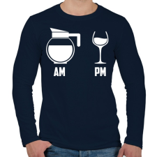 PRINTFASHION Reggel - Este Fekete - Férfi hosszú ujjú póló - Sötétkék férfi póló